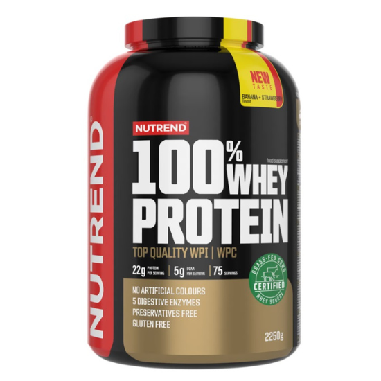 100% Whey Protein, Banana + Strawberry, 2250g, Nutrend - Vitax.ro