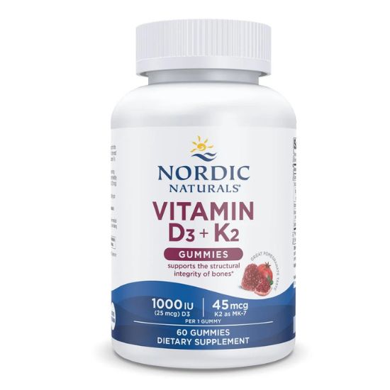 Vitamin D3+K2 Gummies, Pomegranate, 60 gummies, Nordic Naturals - Vitax.ro