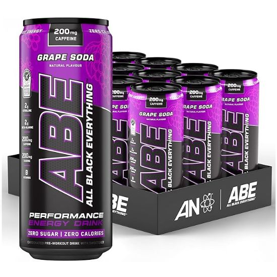 ABE Energy + Performance Cans, Grape Soda, 12 x 330 ml, Applied Nutrition - Vitax.ro