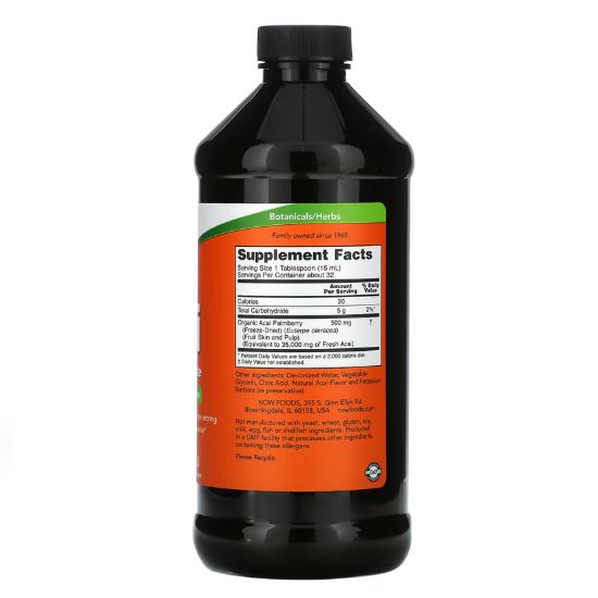 Acai Liquid Concentrate, 473 ml, NOW Foods - Vitax.ro
