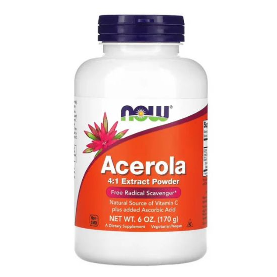 Acerola, 4:1 Extract Powder, 170g, NOW Foods - Vitax.ro