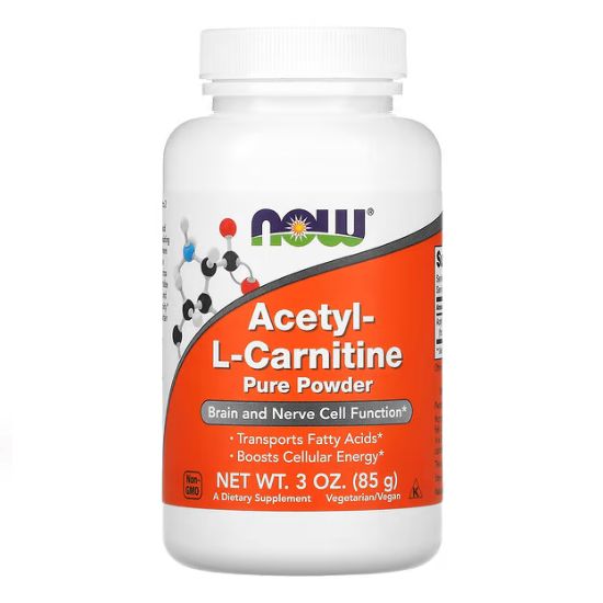 Acetyl-L-Carnitine, Pure Powder, 85g, NOW Foods - Vitax.ro