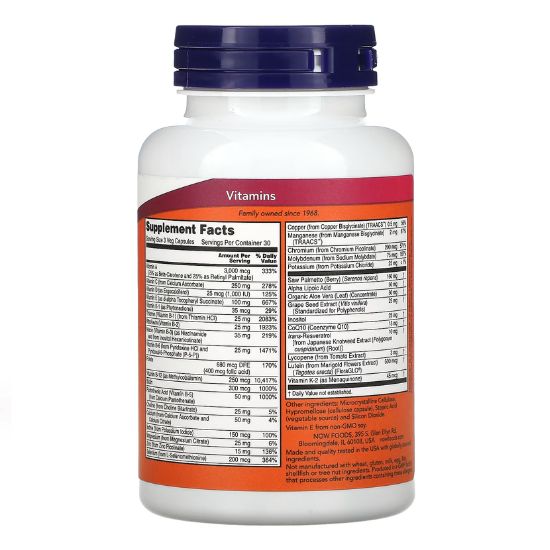 ADAM Multi-Vitamin for Men, 90 vcaps, NOW Foods - Vitax.ro