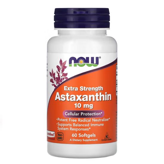 Astaxanthin, 10mg, 60 softgels, NOW Foods - Vitax.ro