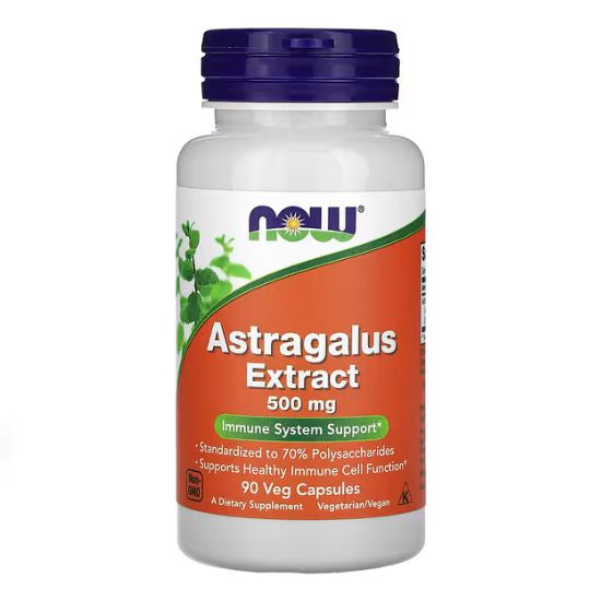 Astragalus Extract, 500mg, 90 vcaps, NOW Foods - Vitax.ro
