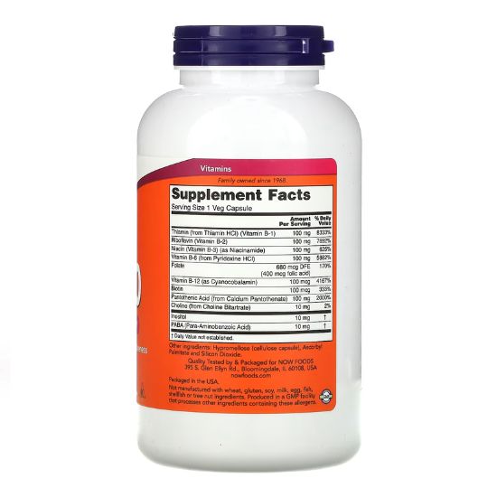 Vitamin B-100, 250 vcaps, NOW Foods - Vitax.ro