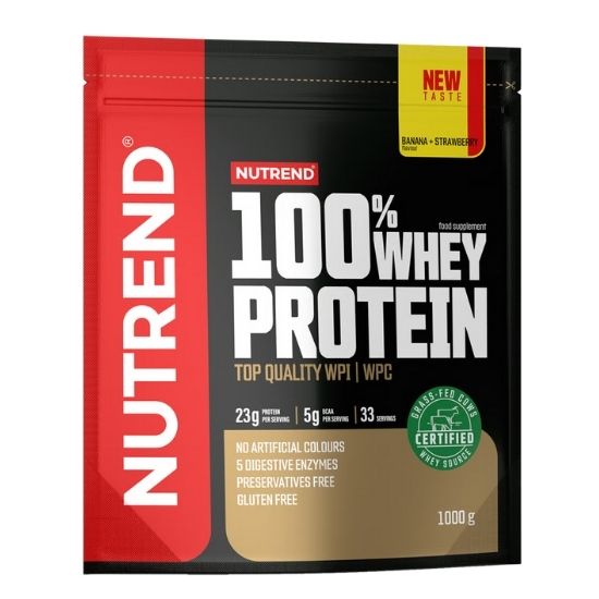 100% Whey Protein, Banana + Strawberry, 1000g, Nutrend - Vitax.ro