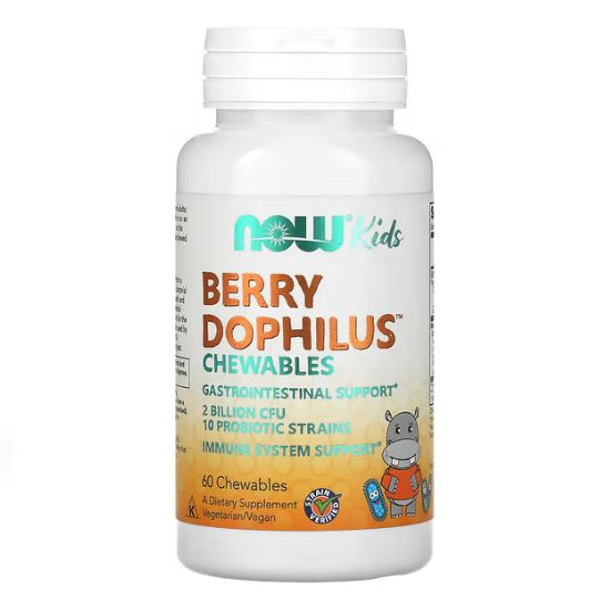 BerryDophilus Kids, 60 chewables, NOW Foods - Vitax.ro