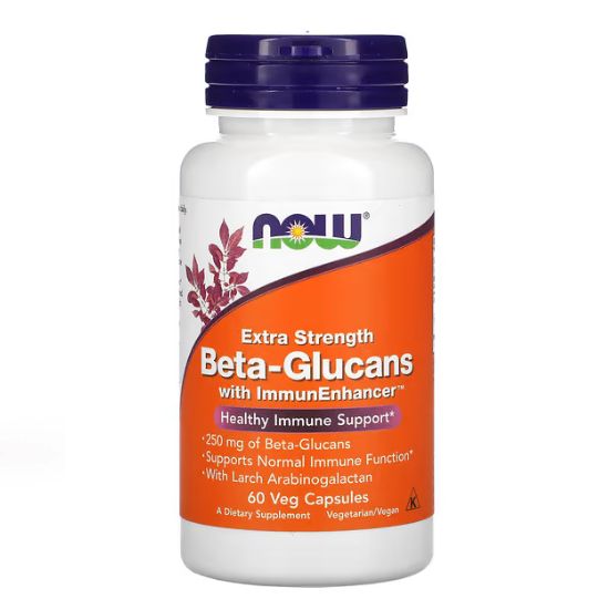 Beta-Glucans with ImmunEnhancer, Extra Strength, 60 vcaps, NOW Foods - Vitax.ro