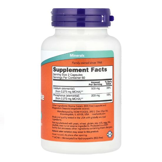 Calcium Hydroxyapatite, 120 caps, NOW Foods - Vitax.ro