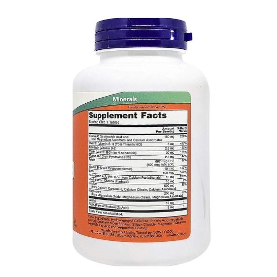 Cal-Mag with B-Complex and Vitamin C, 100 tablets, NOW Foods - Vitax.ro