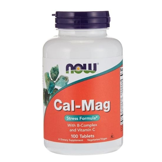 Cal-Mag with B-Complex and Vitamin C, 100 tablets, NOW Foods - Vitax.ro
