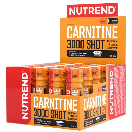 Carnitine 3000 Shot, Orange, 20 x 60 ml, Nutrend - Vitax.ro