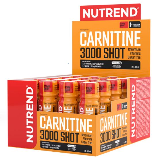 Carnitine 3000 Shot, Strawberry, 20 x 60 ml, Nutrend - Vitax.ro