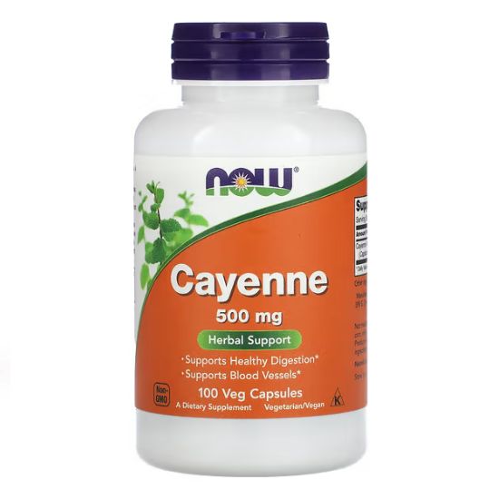 Cayenne, 500mg, 100 vcaps, NOW Foods