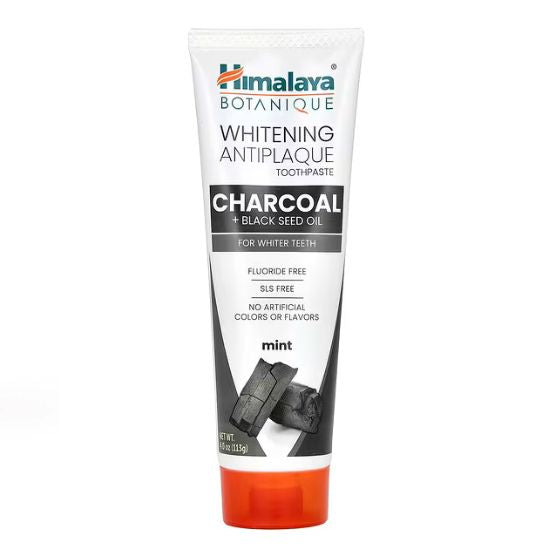Whitening Antiplaque Toothpaste Charcoal + Black Seed Oil, Mint, 113g, Himalaya Herbal - Vitax.ro