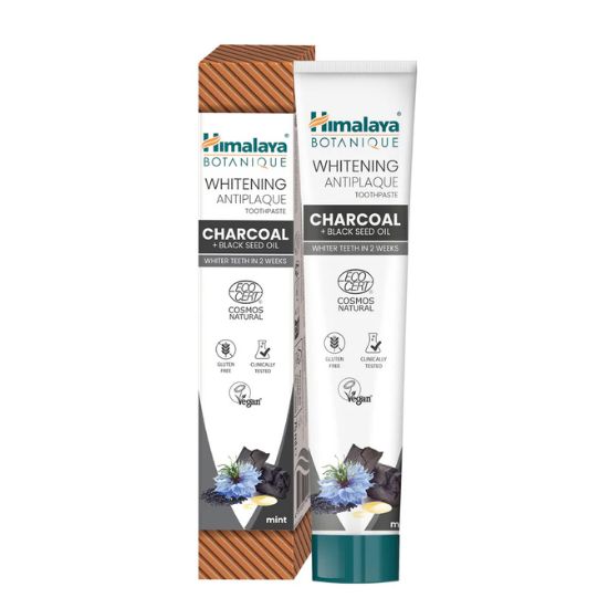 Whitening Antiplaque Toothpaste Charcoal + Black Seed Oil, Mint, 75ml, Himalaya Herbal - Vitax.ro