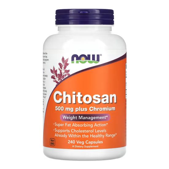 Chitosan, 500mg Plus Chromium, 240 vcaps, NOW Foods - Vitax.ro