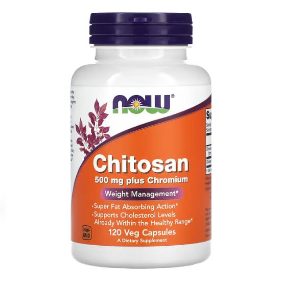 Chitosan, 500mg Plus Chromium, 120 vcaps, NOW Foods - Vitax.ro