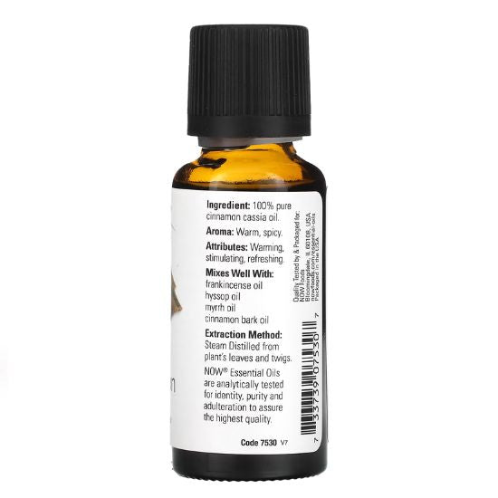 Essential Oil, Cinnamon Cassia Oil, 30 ml, NOW Foods - Vitax.ro