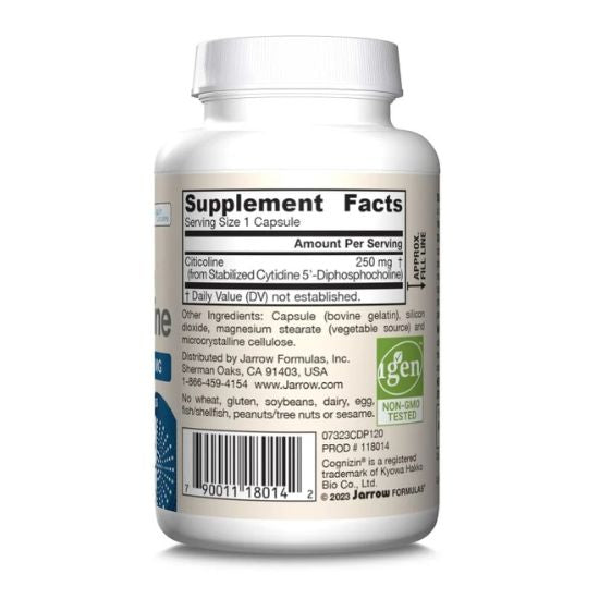 Citicoline CDP Choline 250mg, 120 caps, Jarrow Formulas - Vitax.ro