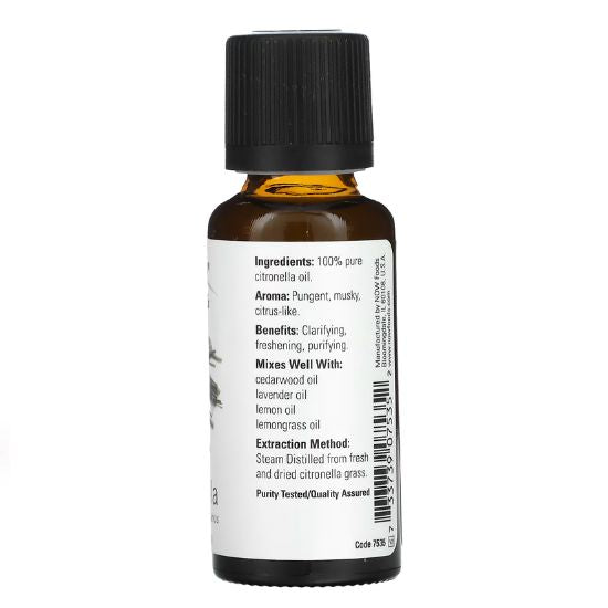 Essential Oil, Citronella Oil, 30 ml, NOW Foods - Vitax.ro