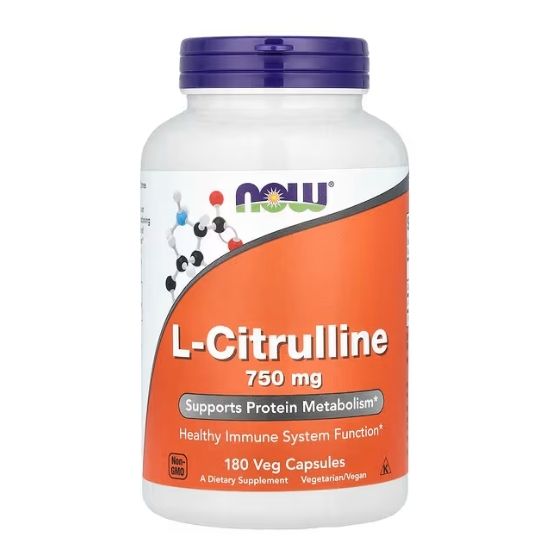 L-Citrulline, 750mg, 180 vcaps, NOW Foods - Vitax.ro