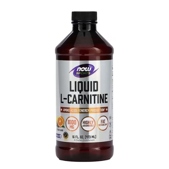 L-Carnitine Liquid, 1000mg Citrus Flavor, 473 ml, NOW Foods - Vitax.ro