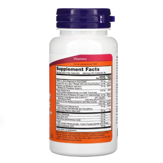 Co-Enzyme B-Complex, 60 vcaps, NOW Foods - Vitax.ro