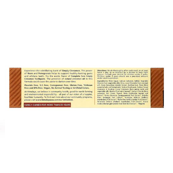 Complete Care Toothpaste, Simply Cinnamon, 150g, Himalaya Herbal - Vitax.ro