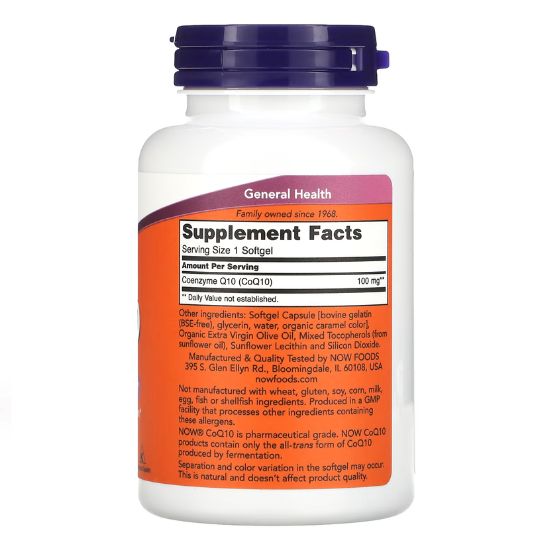 CoQ10, 100mg, 150 softgels, NOW Foods - Vitax.ro