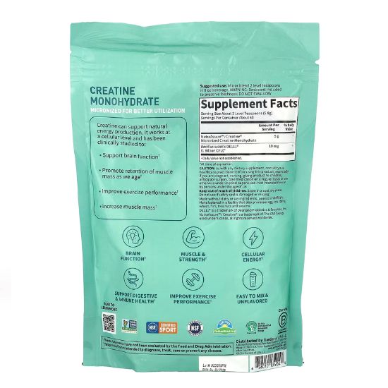 Sport Creatine Monohydrate + Probiotics, 348g, Garden of Life - Vitax.ro