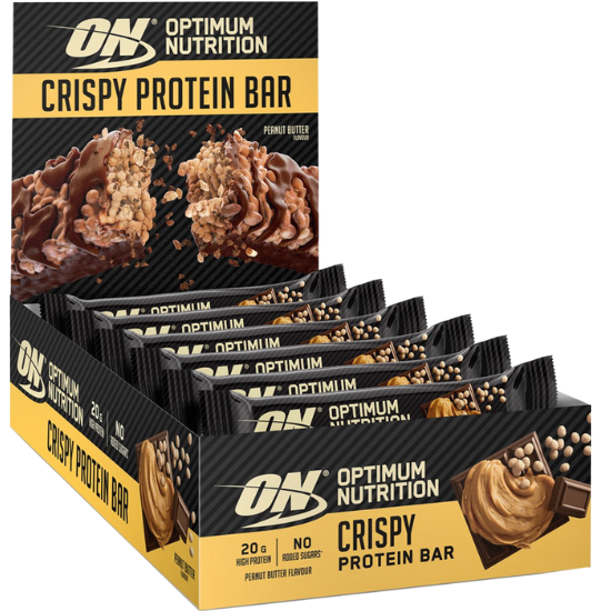 Protein Crisp Bar, Peanut Butter, 10 bars, Optimum Nutrition - Vitax.ro