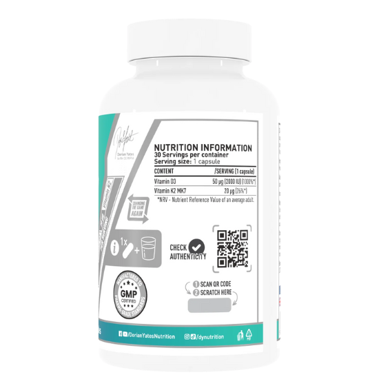 D3 + K2 Vitamin, 30 caps, Dorian Yates - Vitax.ro