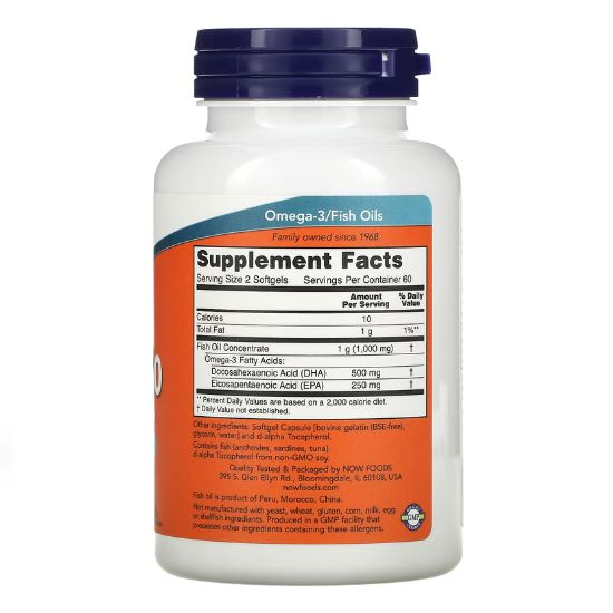 DHA-250, 250 DHA / 125 EPA, 120 softgels, NOW Foods - Vitax.ro
