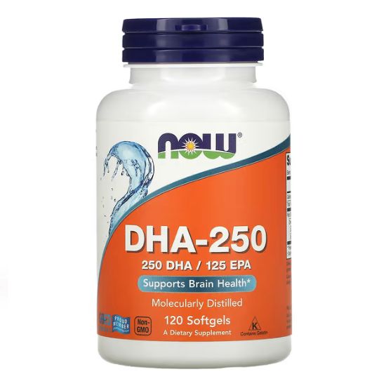 DHA-250, 250 DHA / 125 EPA, 120 softgels, NOW Foods - Vitax.ro
