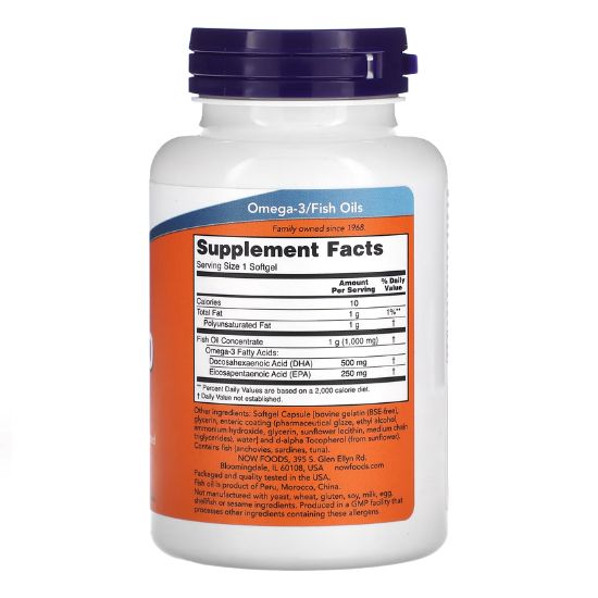 DHA-500, 500 DHA / 250 EPA, 90 softgels, NOW Foods - Vitax.ro