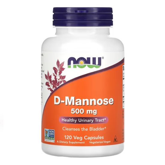 D-Mannose, 500mg, 120 vcaps, NOW Foods - Vitax.ro