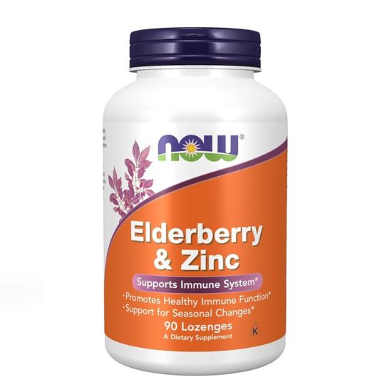 Elderberry & Zinc, 90 lozenges, NOW Foods - Vitax.ro