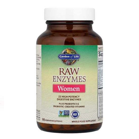 Raw Enzymes Women, 90 vcaps, Garden of Life - Vitax.ro