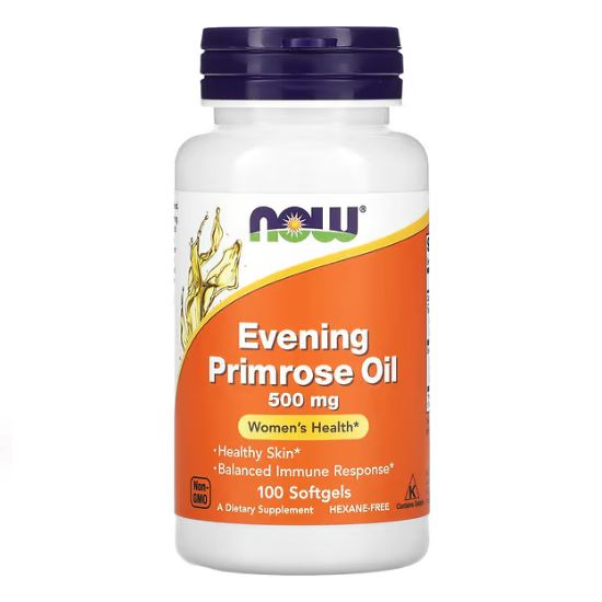 Evening Primrose Oil, 500mg, 100 softgels, NOW Foods - Vitax.ro