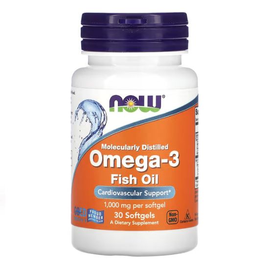 Omega-3 Molecularly Distilled, 30 softgels, NOW Foods - Vitax.ro