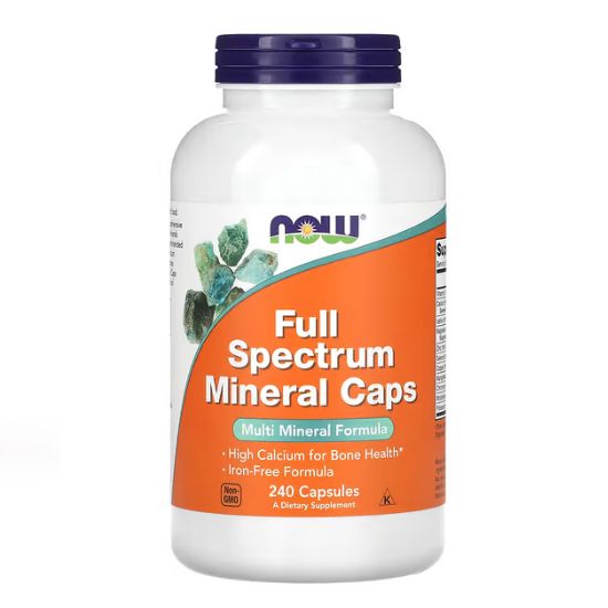 Full Spectrum Minerals, Iron-Free, 240 caps, NOW Foods - Vitax.ro