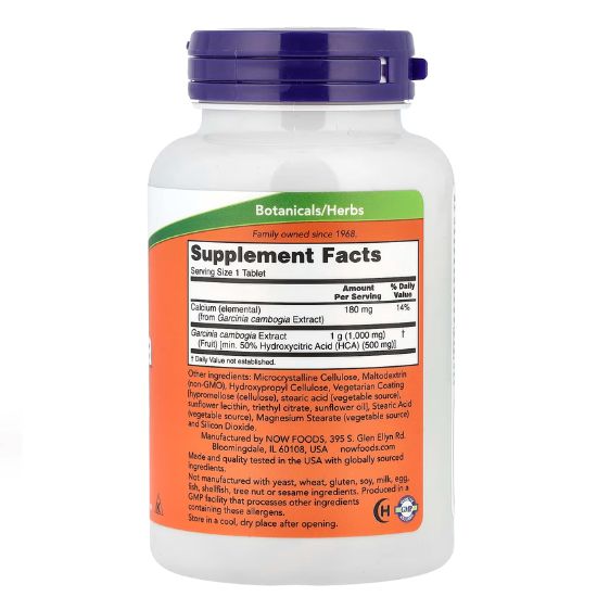Garcinia, 1000mg, 120 tablets, NOW Foods - Vitax.ro