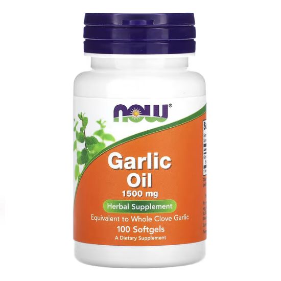 Garlic Oil, 1500mg, 100 softgels, NOW Foods - Vitax.ro