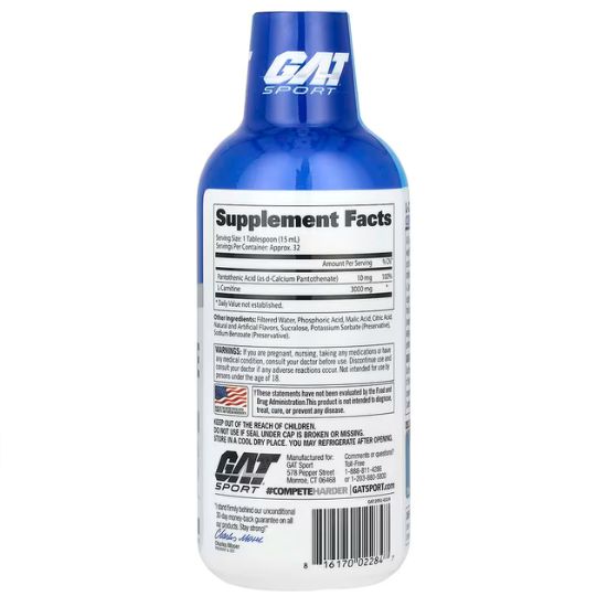 L-Carnitine 3000 Liquid, Mixed Berry, 473 ml, GAT - Vitax.ro