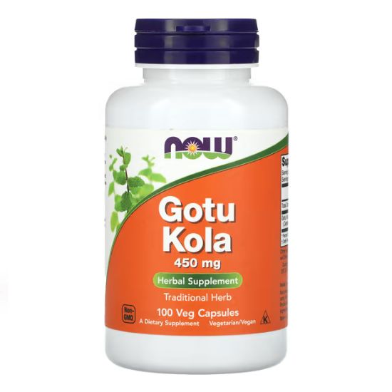 Gotu Kola, 450mg, 100 vcaps, NOW Foods - Vitax.ro