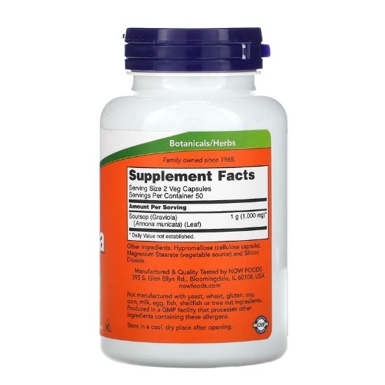 Graviola, 500mg, 100 vcaps, NOW Foods - Vitax.ro