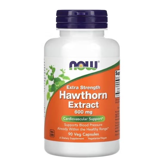 Hawthorn Extract, 600mg Extra Strength, 90 vcaps, NOW Foods - Vitax.ro