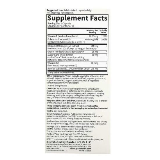 Herbals Heart Health, 30 vcaps, Garden of Life - Vitax.ro